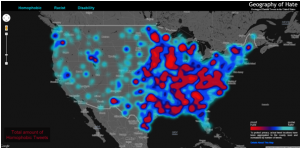 Hate words heat map